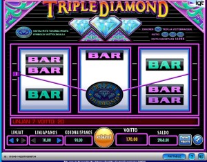 IGT:n tuotantoa oleva triple diamond slotti